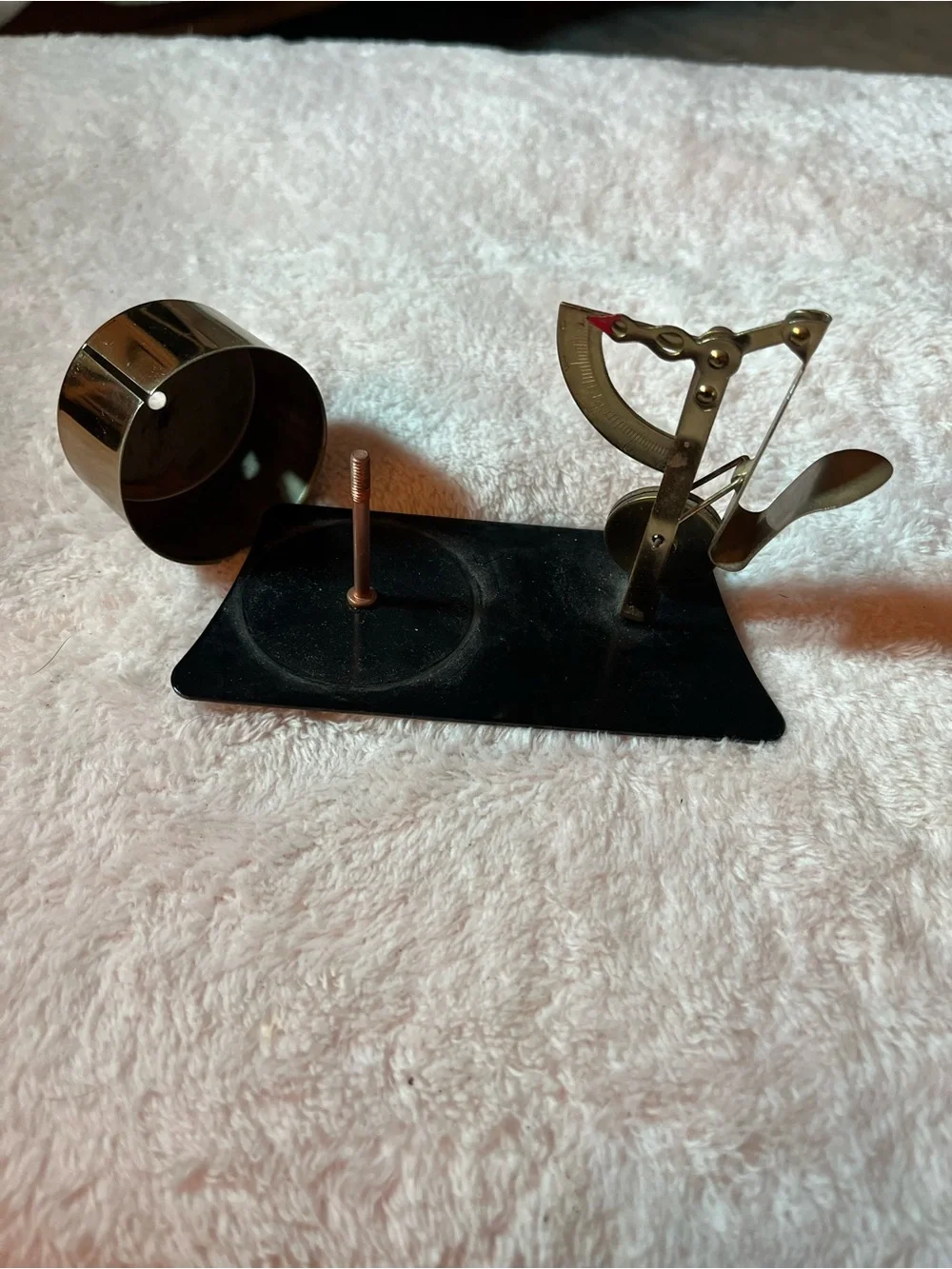 Vintage Metal Postal Letter Scale with Postage Stamp Roll Holder Dispenser Japan